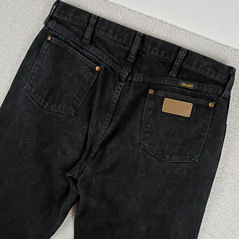 Vintage Wrangler Cowboy Cut Jeans Mens 34x34 Black USA Made Rodeo Riding 13MWZWK